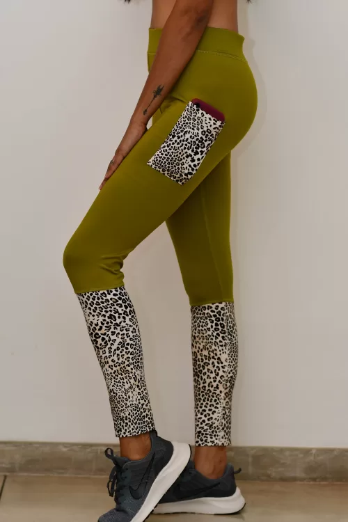 leopard patch leggings