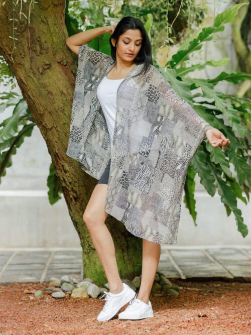 Mixed Animal Print Cardigan