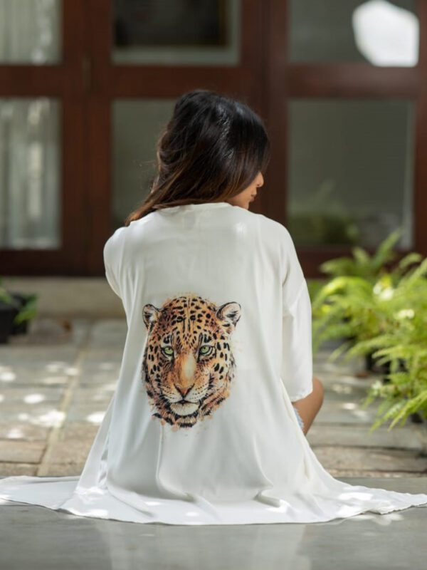 Panthera Head Silk Long Cardigan