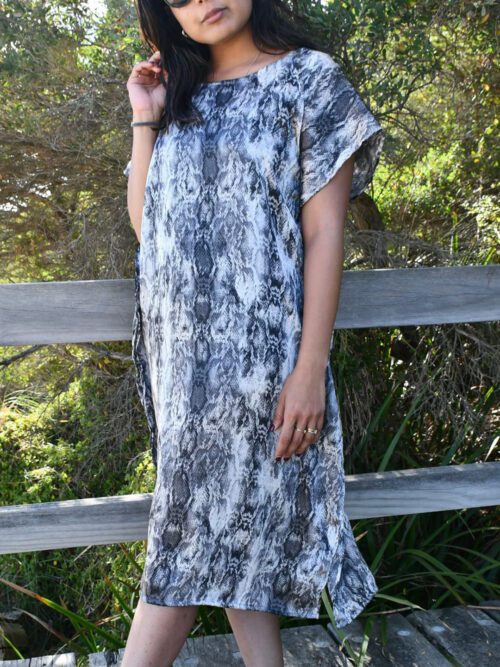 Serpent Print Three-Quatre Dress