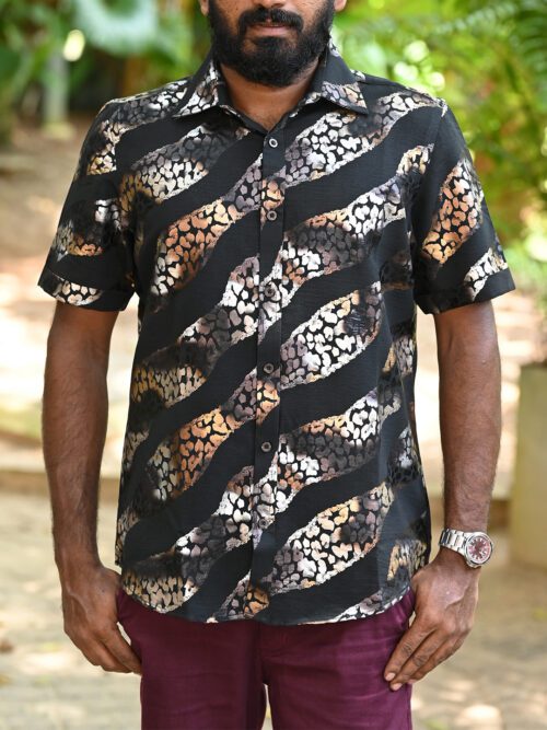 Serpent Print Striped Gents Shirt