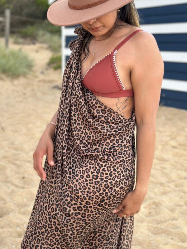 Leopard Print Cotton Beach Wrap
