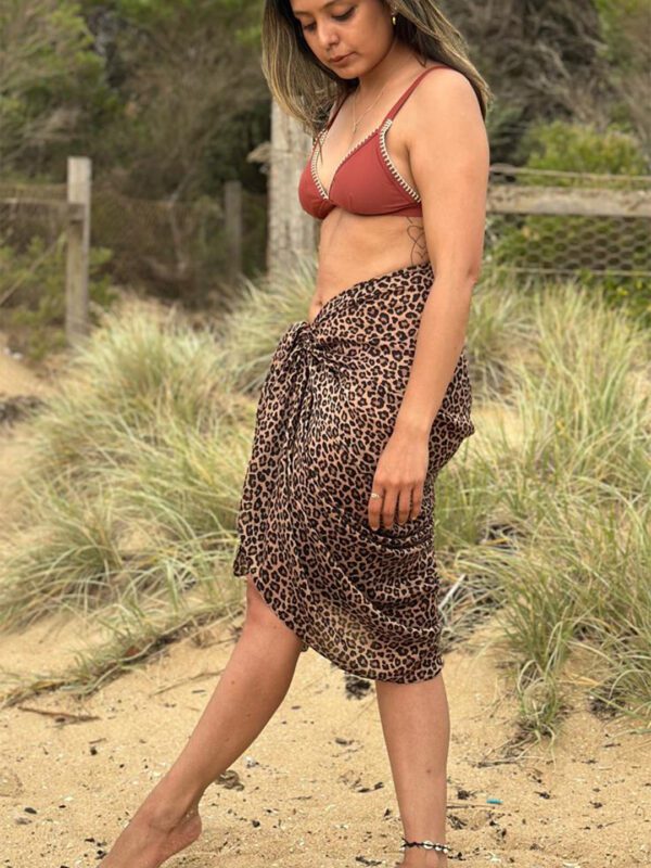Leopard Print Cotton Beach Wrap